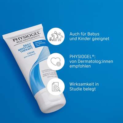 Sie sehen eine Packung PHYSIOGEL® Daily Moisture Therapy Creme für normale bis trockene Haut, Produktbild: 04 PHYSIOGEL® Daily Moisture Therapy Creme für normale bis trockene Haut, A-Nr.: 5388457 - 04