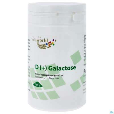 Sie sehen eine Packung Galactose D (+) Pulver/rein Vegetarisch -vita World 250g, Produktbild: 01 Galactose D (+) Pulver/rein Vegetarisch -vita World 250g, A-Nr.: 4843988 - 01