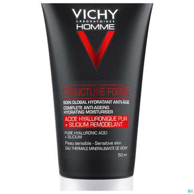Sie sehen eine Packung Vichy Homme Structure Force Care 50ml, Produktbild: 04 Vichy Homme Structure Force Care 50ml, A-Nr.: 5054348 - 04
