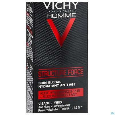 Sie sehen eine Packung Vichy Homme Structure Force Care 50ml, Produktbild: 05 Vichy Homme Structure Force Care 50ml, A-Nr.: 5054348 - 05