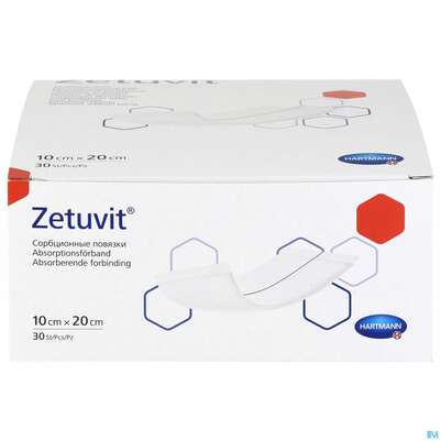 Sie sehen eine Packung Saugkompresse Zetuvit Unsteril 10x 20cm 30st, Produktbild: 01 Saugkompresse Zetuvit Unsteril 10x 20cm 30st, A-Nr.: 1166530 - 01