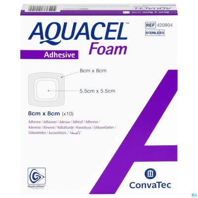 Convatec Aquacel Foam 5.5x5.5 Cm (2.2" X 2.2") / 8x8 Cm (3.2" X 3.2"), A-Nr.: 4153947 - 01