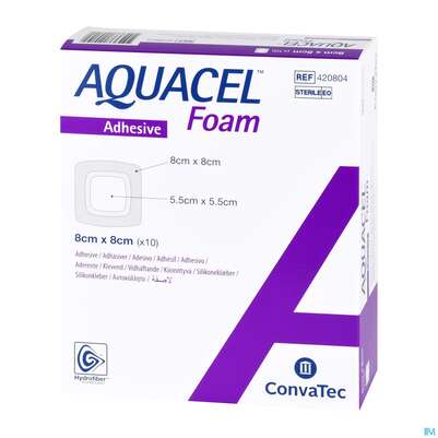 Convatec Aquacel Foam 5.5x5.5 Cm (2.2" X 2.2") / 8x8 Cm (3.2" X 3.2"), A-Nr.: 4153947 - 02