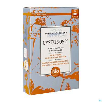 Cystus 052 Bio Halspastillen Honig Orange 66st, A-Nr.: 4159648 - 02