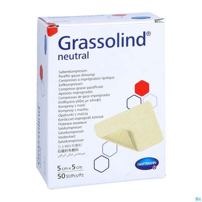 Kompressen Grassolind Neutral Salbenkompresse Steril 5x 5cm 50st, A-Nr.: 2368201 - 04