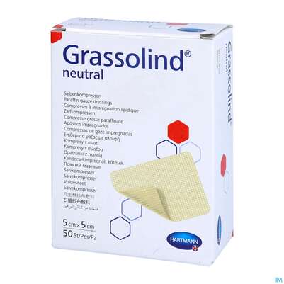 Kompressen Grassolind Neutral Salbenkompresse Steril 5x 5cm 50st, A-Nr.: 2368201 - 03