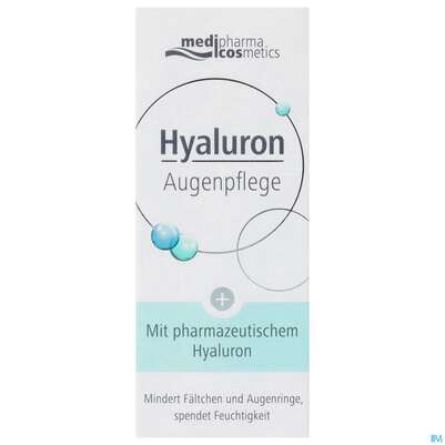 Sie sehen eine Packung Hyaluron Augenpflegecreme 15ml, Produktbild: 01 Hyaluron Augenpflegecreme 15ml, A-Nr.: 4554480 - 01