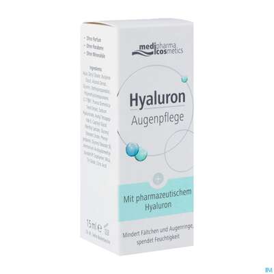 Sie sehen eine Packung Hyaluron Augenpflegecreme 15ml, Produktbild: 04 Hyaluron Augenpflegecreme 15ml, A-Nr.: 4554480 - 04