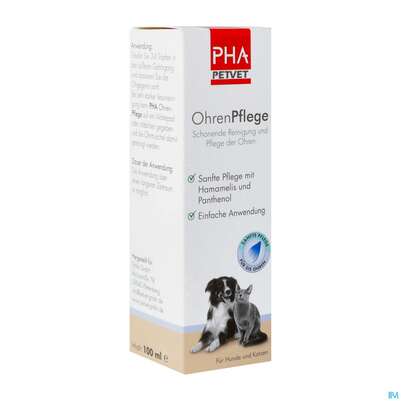 Sie sehen eine Packung Veterinaerprodukte Pha Lösung/f Hunde/katze Ohrenpflege 100ml, Produktbild: 02 Veterinaerprodukte Pha Lösung/f Hunde/katze Ohrenpflege 100ml, A-Nr.: 4235036 - 02
