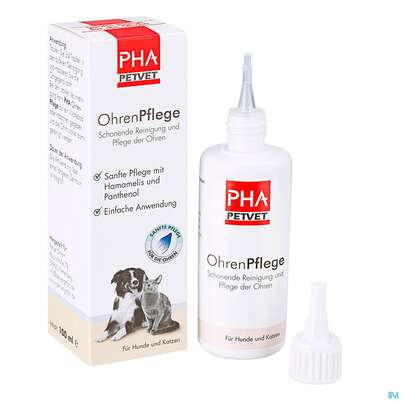 Sie sehen eine Packung Veterinaerprodukte Pha Lösung/f Hunde/katze Ohrenpflege 100ml, Produktbild: 04 Veterinaerprodukte Pha Lösung/f Hunde/katze Ohrenpflege 100ml, A-Nr.: 4235036 - 04