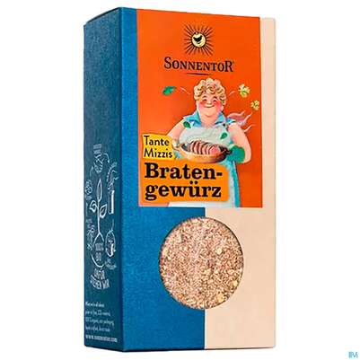 Sie sehen eine Packung Sonnentor Gewuerzmischung/bio Tante Mizzis Braten Gewuerz 00743 60g, Produktbild: 03 Sonnentor Gewuerzmischung/bio Tante Mizzis Braten Gewuerz 00743 60g, A-Nr.: 3833870 - 03
