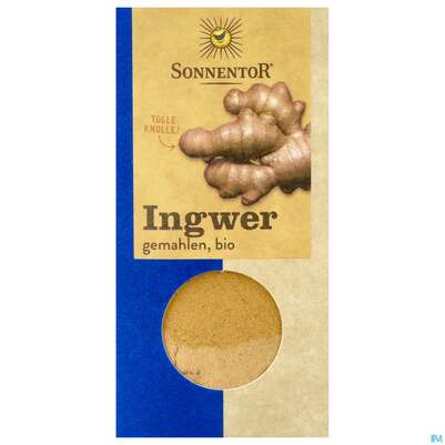 Sie sehen eine Packung Sonnentor Ingwer/bio Gemahlen 00679 30g, Produktbild: 01 Sonnentor Ingwer/bio Gemahlen 00679 30g, A-Nr.: 5477095 - 01