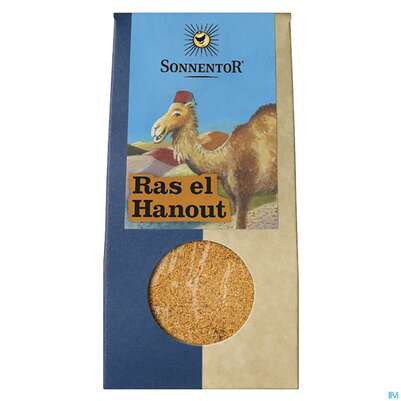 Sie sehen eine Packung Sonnentor Gewuerzmischung/bio Ras El Hanout 00845 38g, Produktbild: 01 Sonnentor Gewuerzmischung/bio Ras El Hanout 00845 38g, A-Nr.: 4793598 - 01