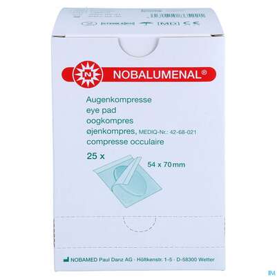 Augenkompressen Nobalumenal Steril 54mmx 70mm 25st, A-Nr.: 4949971 - 01