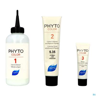 Sie sehen eine Packung Phytocolor 5.35 Chocolate Light Brown 1st, Produktbild: 03 Phytocolor 5.35 Chocolate Light Brown 1st, A-Nr.: 5794996 - 03