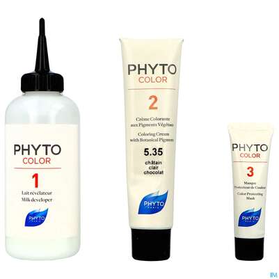 Sie sehen eine Packung Phytocolor 5.35 Chocolate Light Brown 1st, Produktbild: 05 Phytocolor 5.35 Chocolate Light Brown 1st, A-Nr.: 5794996 - 05