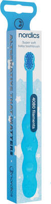 Sie sehen eine Packung Öko Zahnbürste Baby 0-2 Jahre 4.080 Borsten Blau Nordics, Produktbild: 01 Öko Zahnbürste Baby 0-2 Jahre 4.080 Borsten Blau Nordics, A-Nr.: 5930229 - 01