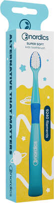 Sie sehen eine Packung Öko Zahnbürste Kids 3+ 9.240 Borsten Blau Nordics, Produktbild: 01 Öko Zahnbürste Kids 3+ 9.240 Borsten Blau Nordics, A-Nr.: 5930270 - 01