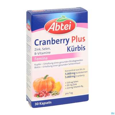 Abtei Kuerbis +cranberry +zink +selen Kapseln 50000 30st, A-Nr.: 3795661 - 03