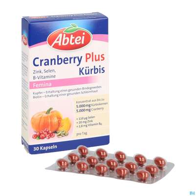 Abtei Kuerbis +cranberry +zink +selen Kapseln 50000 30st, A-Nr.: 3795661 - 05