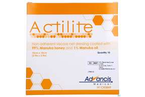 Actilite Antibacterial Manuka Honig Gaze Auflage 10x 10cm 10st, A-Nr.: 4003231 - 01