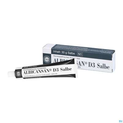Sie sehen eine Packung Albicansan D 3 Salbe 30g, Produktbild: 05 Albicansan D 3 Salbe 30g, A-Nr.: 2339820 - 05