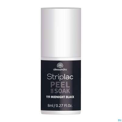 Sie sehen eine Packung Alessandro Striplac Midnight Black 8ml, Produktbild: 01 Alessandro Striplac Midnight Black 8ml, A-Nr.: 5191140 - 01