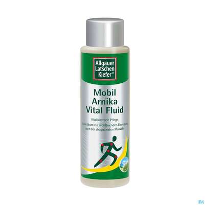 Sie sehen eine Packung Allgäuer Latschenkiefer Arnika Vital Fluid 250ml, Produktbild: 01 Allgäuer Latschenkiefer Arnika Vital Fluid 250ml, A-Nr.: 1436484 - 01