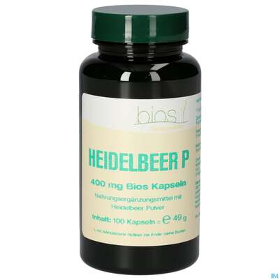 Sie sehen eine Packung Bios Heidelbeer P 100 Kapseln, Produktbild: 01 Bios Heidelbeer P 100 Kapseln, A-Nr.: 3891525 - 01