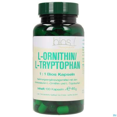 Bios l-ornithin/l-tryptophan 1:1 100 Kapseln, A-Nr.: 3892217 - 02