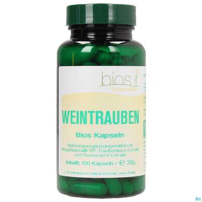 Sie sehen eine Packung Bios Weintrauben 100 Kapseln, Produktbild: 01 Bios Weintrauben 100 Kapseln, A-Nr.: 4103487 - 01