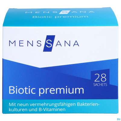 Sie sehen eine Packung Biotic Menssana Sachets Premium 28st, Produktbild: 01 Biotic Menssana Sachets Premium 28st, A-Nr.: 4052442 - 01