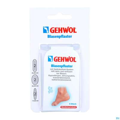 Sie sehen eine Packung Blasenpflaster Gehwol Mini/klein/mittel Sortiert Je 2stk Nr 64174 6st, Produktbild: 01 Blasenpflaster Gehwol Mini/klein/mittel Sortiert Je 2stk Nr 64174 6st, A-Nr.: 4751513 - 01