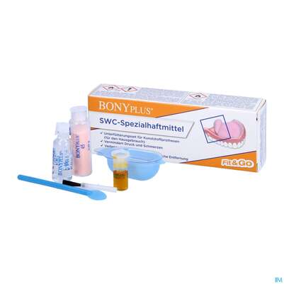 Sie sehen eine Packung Bony Plus Swc Spezialhaftmittel 1st, Produktbild: 04 Bony Plus Swc Spezialhaftmittel 1st, A-Nr.: 2038076 - 04