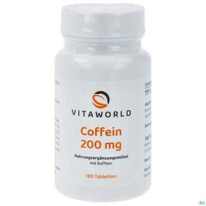 Coffein Tabl 200mg Vegan -vita World 180st, A-Nr.: 4996545 - 01