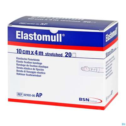 Sie sehen eine Packung Elastomull Bsn Fixierbinde Lose Im Karton 10cmx 4m 03486 20st, Produktbild: 02 Elastomull Bsn Fixierbinde Lose Im Karton 10cmx 4m 03486 20st, A-Nr.: 5654580 - 02