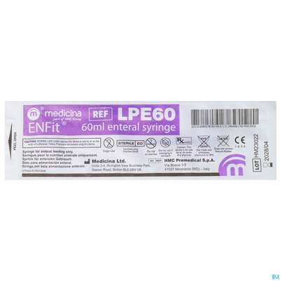 Sie sehen eine Packung Ernaehrungssonde Enteral Sicherheitsspritze Enfit Low Dose 60ml 1st, Produktbild: 01 Ernaehrungssonde Enteral Sicherheitsspritze Enfit Low Dose 60ml 1st, A-Nr.: 4893816 - 01