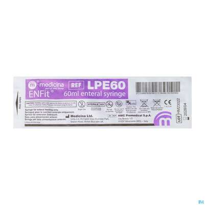 Sie sehen eine Packung Ernaehrungssonde Enteral Sicherheitsspritze Enfit Low Dose 60ml 1st, Produktbild: 02 Ernaehrungssonde Enteral Sicherheitsspritze Enfit Low Dose 60ml 1st, A-Nr.: 4893816 - 02