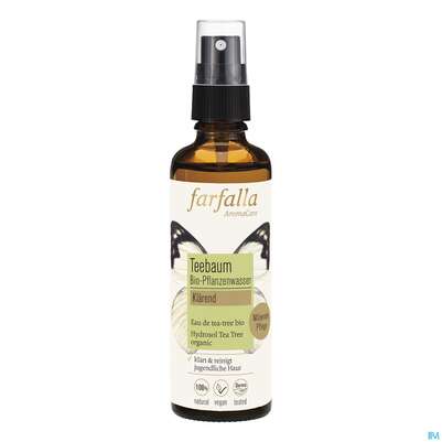 Sie sehen eine Packung Farfalla Pflanzenwasser/bio Klaerend Teebaum 75ml, Produktbild: 02 Farfalla Pflanzenwasser/bio Klaerend Teebaum 75ml, A-Nr.: 4860805 - 02