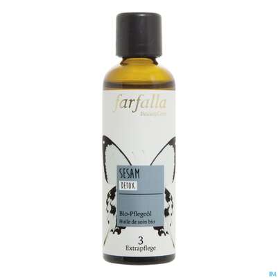 Sie sehen eine Packung Farfalla Pflegeoel/bio Sesam Detox 75ml, Produktbild: 01 Farfalla Pflegeoel/bio Sesam Detox 75ml, A-Nr.: 4860656 - 01