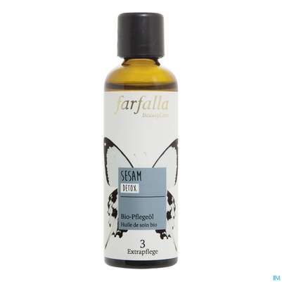 Sie sehen eine Packung Farfalla Pflegeoel/bio Sesam Detox 75ml, Produktbild: 02 Farfalla Pflegeoel/bio Sesam Detox 75ml, A-Nr.: 4860656 - 02