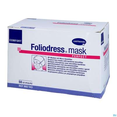 Sie sehen eine Packung Foliodress Mask Comfort Perfect Gruen 50st, Produktbild: 02 Foliodress Mask Comfort Perfect Gruen 50st, A-Nr.: 2856113 - 02