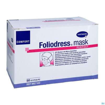 Sie sehen eine Packung Foliodress Mask Comfort Perfect Gruen 50st, Produktbild: 03 Foliodress Mask Comfort Perfect Gruen 50st, A-Nr.: 2856113 - 03