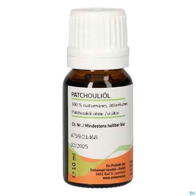 Sie sehen eine Packung Gall Pharma Patchouliöl Embamed, Produktbild: 01 Gall Pharma Patchouliöl Embamed, A-Nr.: 5633193 - 01