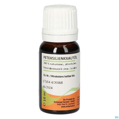 Sie sehen eine Packung Gall Pharma Petersilienkrautöl Embamed, Produktbild: 04 Gall Pharma Petersilienkrautöl Embamed, A-Nr.: 5420304 - 04