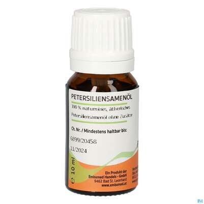 Sie sehen eine Packung Gall Pharma Petersiliensamenöl Embamed, Produktbild: 04 Gall Pharma Petersiliensamenöl Embamed, A-Nr.: 5420356 - 04
