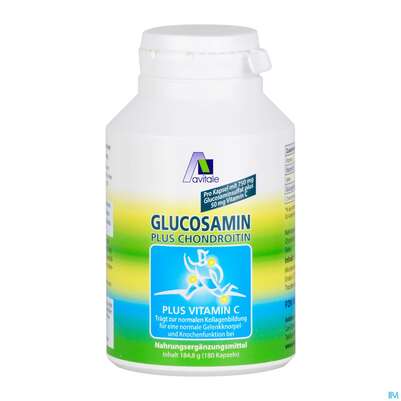 Sie sehen eine Packung Glucosamin Chondroitin Kapseln/750mg Avi 180st, Produktbild: 05 Glucosamin Chondroitin Kapseln/750mg Avi 180st, A-Nr.: 3831316 - 05