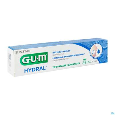 Sie sehen eine Packung Gum Pflege B.mundtrockenheit Hydral Zahnpasta 6020 75ml, Produktbild: 02 Gum Pflege B.mundtrockenheit Hydral Zahnpasta 6020 75ml, A-Nr.: 4335944 - 02