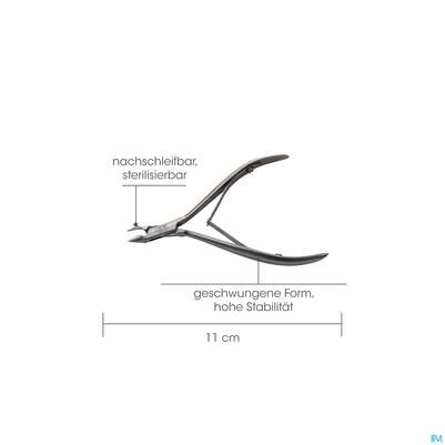 Sie sehen eine Packung Hautzange Canal Rostfrei/schneide 9mm Diabetiker 11cm 3221- 1st, Produktbild: 02 Hautzange Canal Rostfrei/schneide 9mm Diabetiker 11cm 3221- 1st, A-Nr.: 4786635 - 02