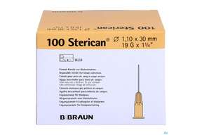 Injektionsspritzen U.zubeh. Einmalkanuelen Braun/sterican/blutentn. G19x1 1/4 1,1x30mm 46653 100st, A-Nr.: 3731827 - 01